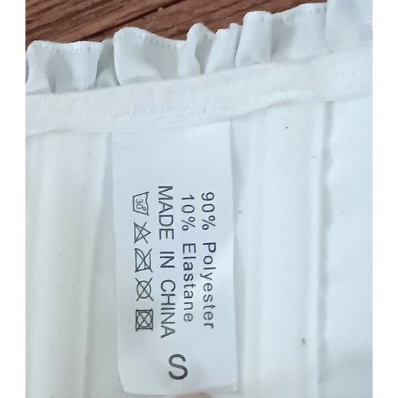 Corset White Floral Sateen Lace Up Back Hooked Closure Sz S - Picture 4 of 6